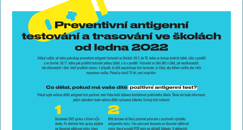 Informace k testování žáků od 3. 1. 2022