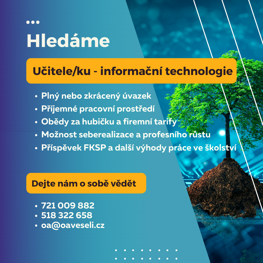 Hledáme nové učitele informačních technologií